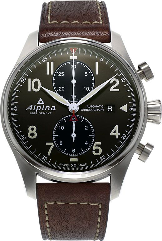 Alpina Startimer Pilot Green Dial 44 mm Automatic Watch For Men - 1