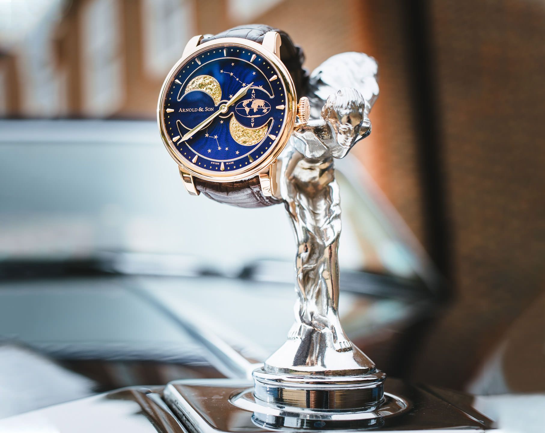 Arnold & Son Perpetual Moon Perpetual Moon Gold Blue Dial 42 mm Manual Winding Watch For Men - 5