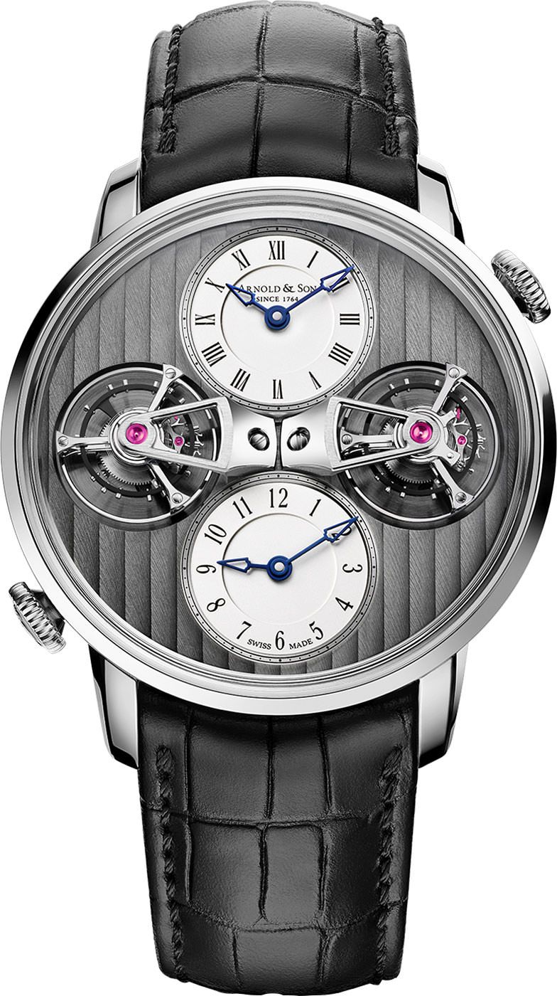 Arnold & Son Grandes Complications Double Tourbillon White Dial 43.5 mm Manual Winding Watch For Men - 1