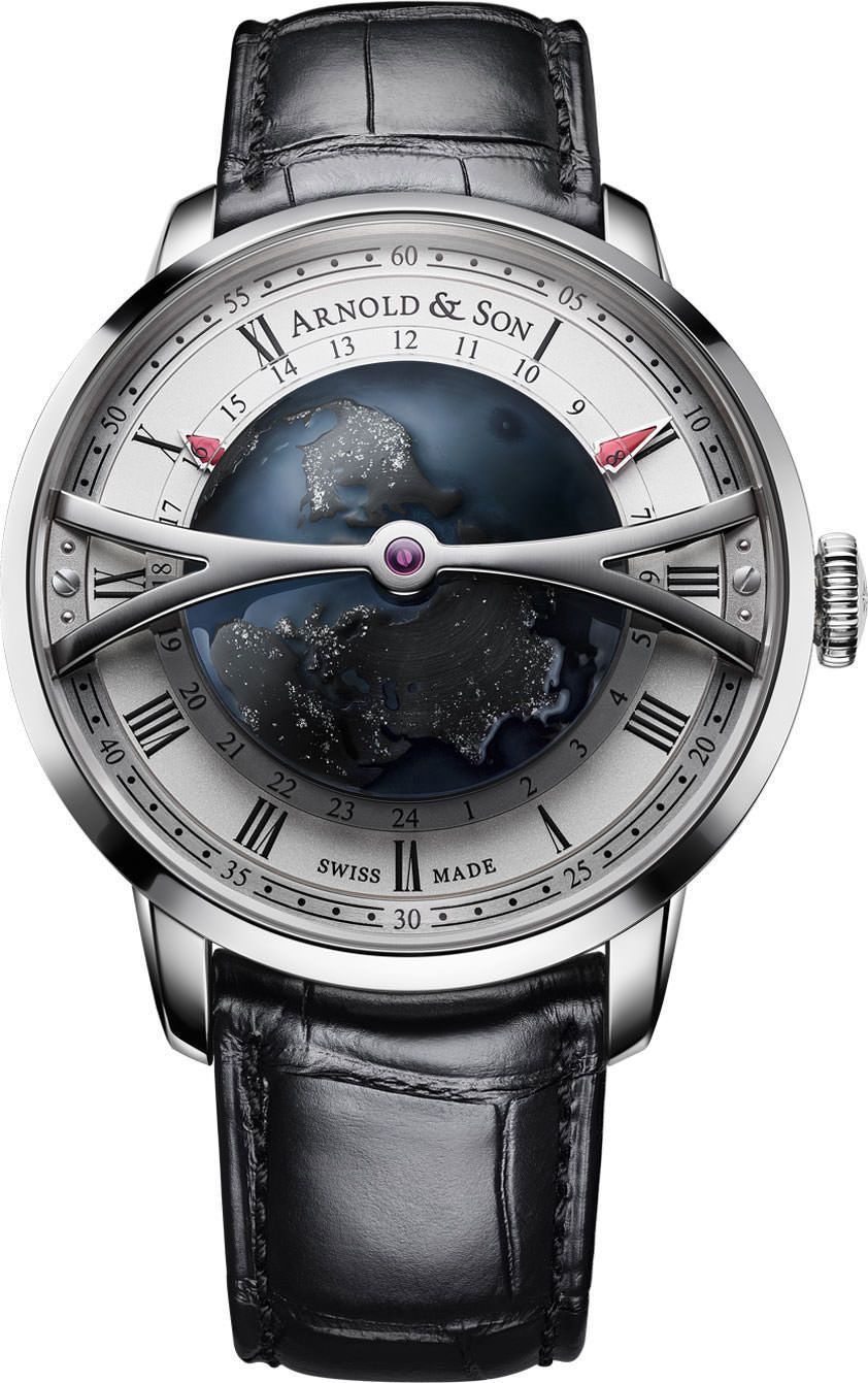 Arnold & Son Globetrotter Globetrotter Night Silver Dial 45 mm Automatic Watch For Men - 1