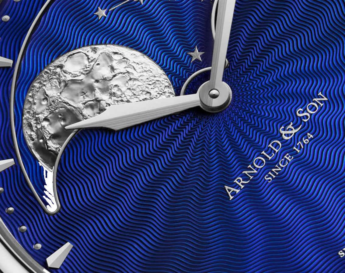 Arnold & Son Perpetual Moon Perpetual Moon Steel Blue Dial 42 mm Manual Winding Watch For Men - 4