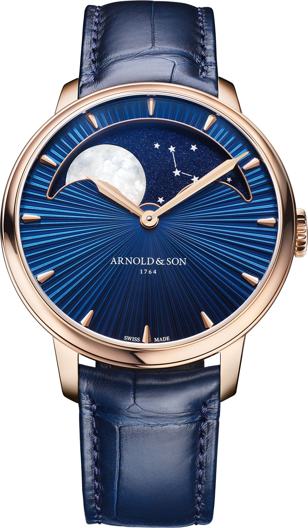 Arnold & Son Perpetual Moon Perpetual Moon Gold Blue Dial 41.5 mm Manual Winding Watch For Men - 1