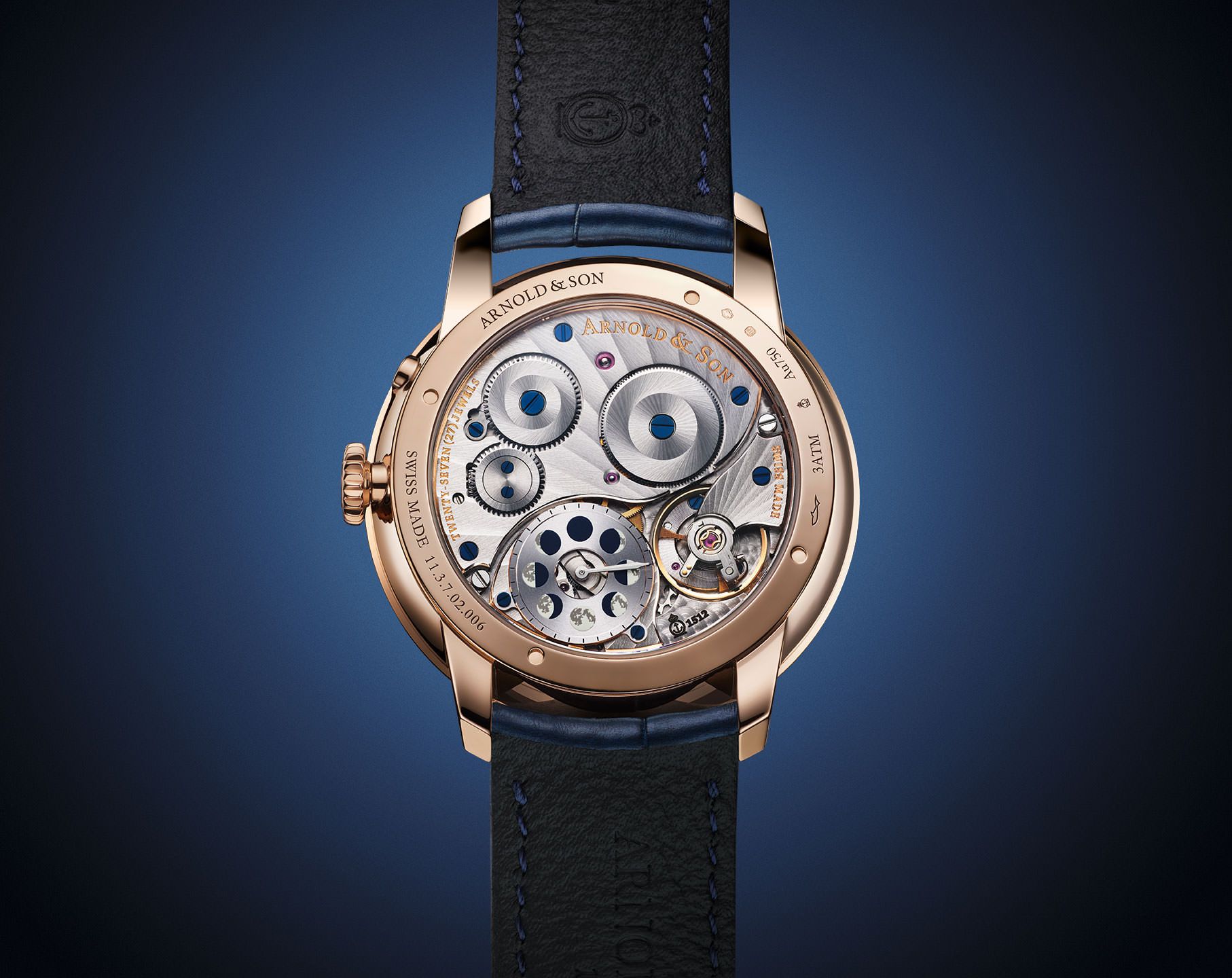 Arnold & Son Perpetual Moon Perpetual Moon Gold Blue Dial 41.5 mm Manual Winding Watch For Men - 4