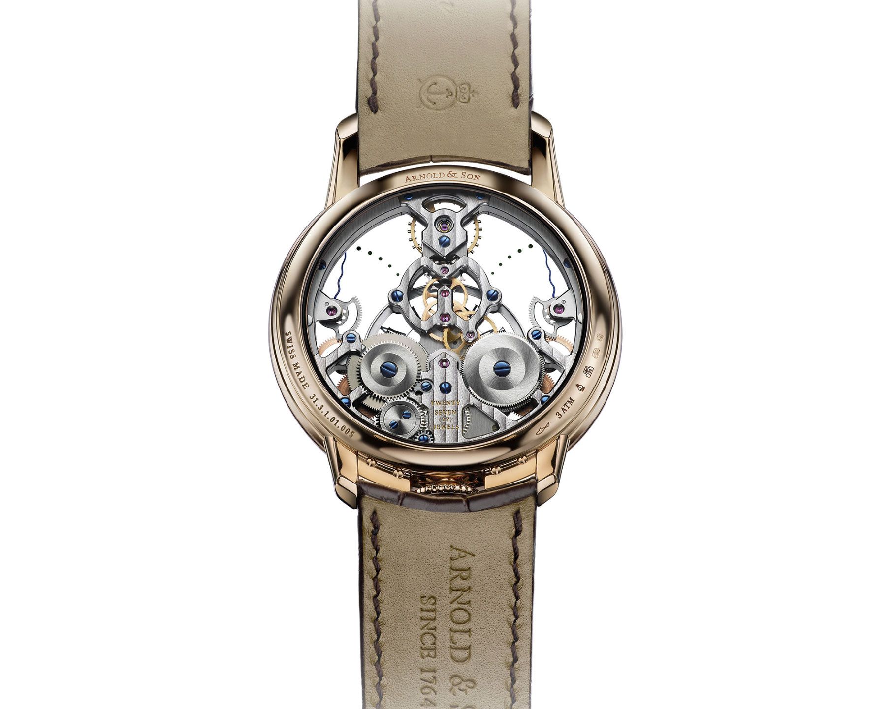 Arnold & Son Time Pyramid Time Pyramid Gold Skeleton Dial 44.6 mm Manual Winding Watch For Men - 2