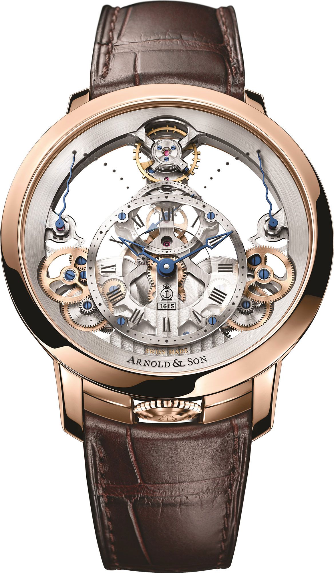 Arnold & Son Time Pyramid Time Pyramid Gold Skeleton Dial 44.6 mm Manual Winding Watch For Men - 1