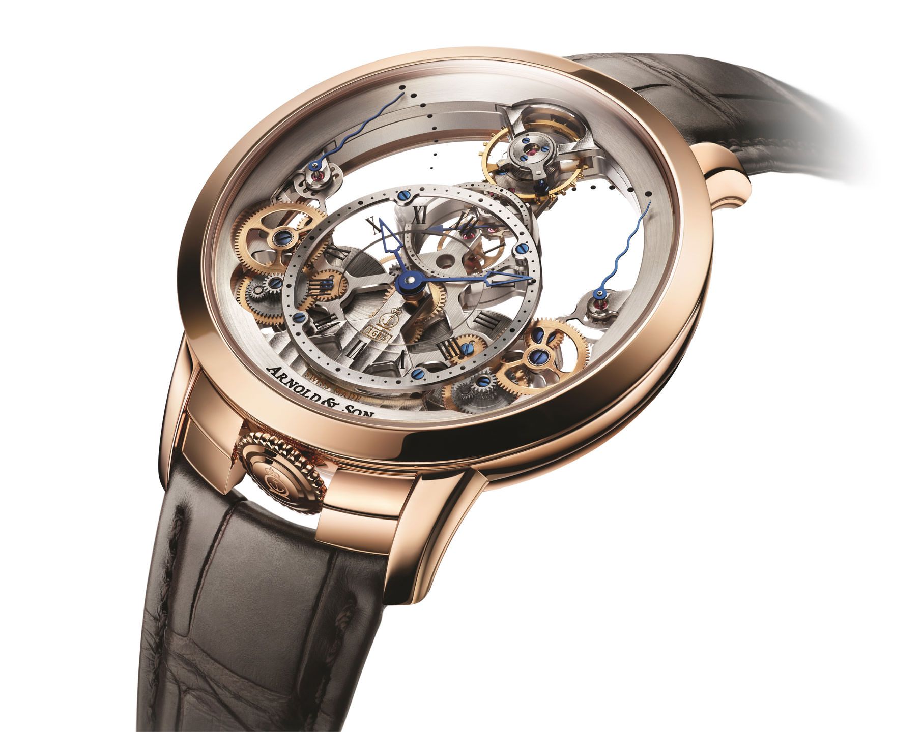 Arnold & Son Time Pyramid Time Pyramid Gold Skeleton Dial 44.6 mm Manual Winding Watch For Men - 3