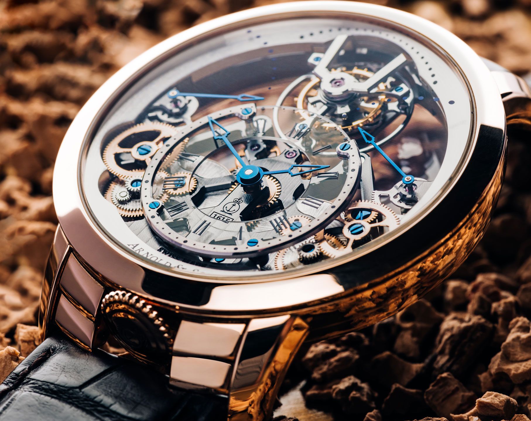 Arnold & Son Time Pyramid Time Pyramid Tourbillon Skeleton Dial 44.6 mm Manual Winding Watch For Men - 5