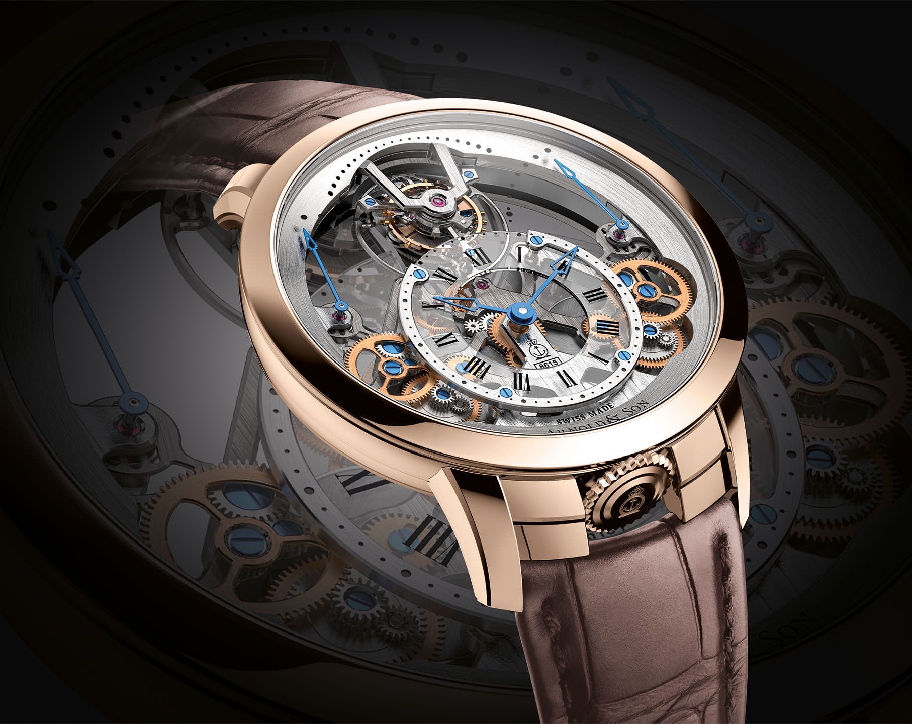 Arnold & Son Time Pyramid Time Pyramid Tourbillon Skeleton Dial 44.6 mm Manual Winding Watch For Men - 6