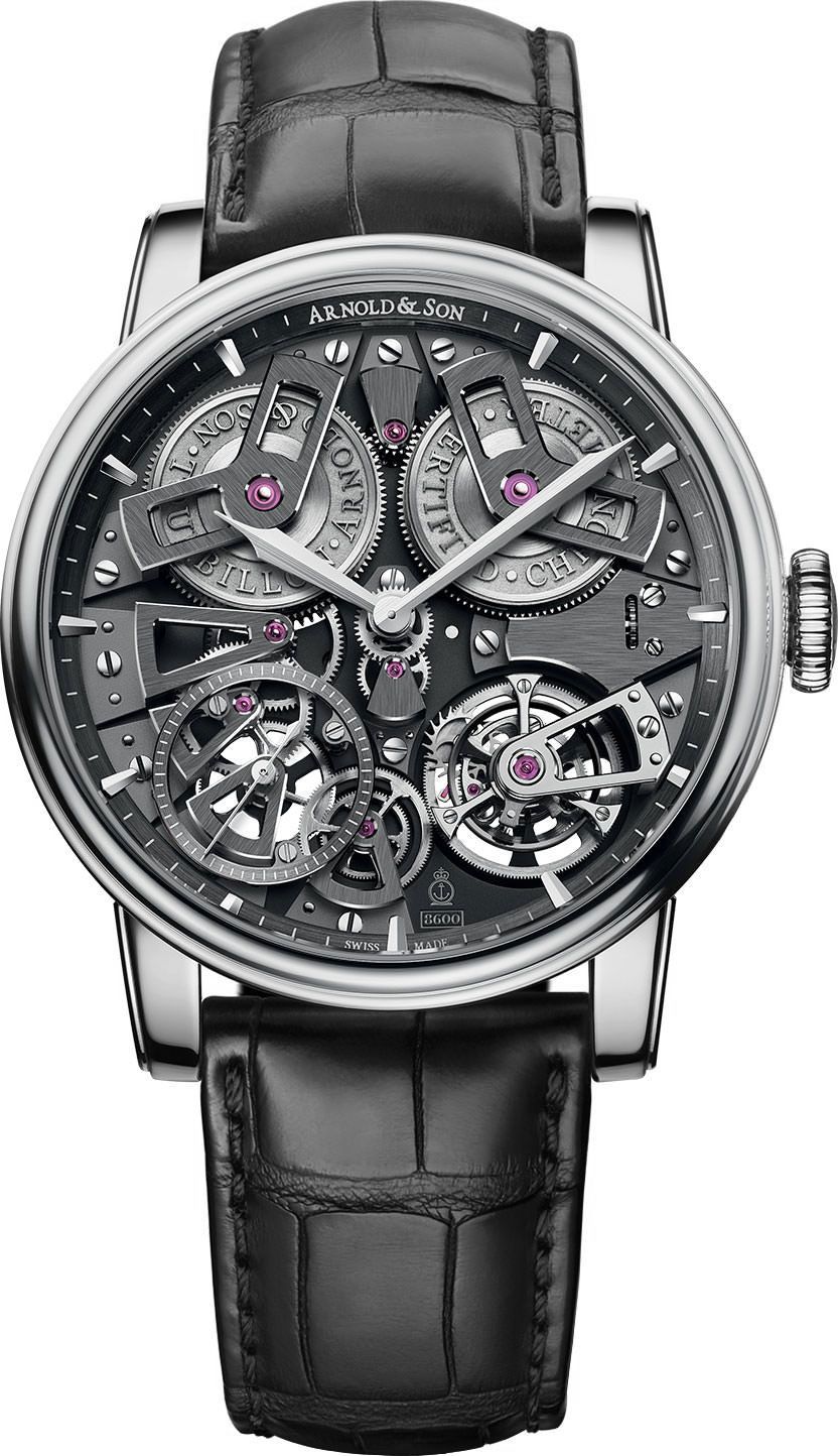 Arnold & Son Tourbillon Chrono 36 Tourbillon Chronometer 36 Steel Skeleton Dial 46 mm Manual Winding Watch For Men - 1