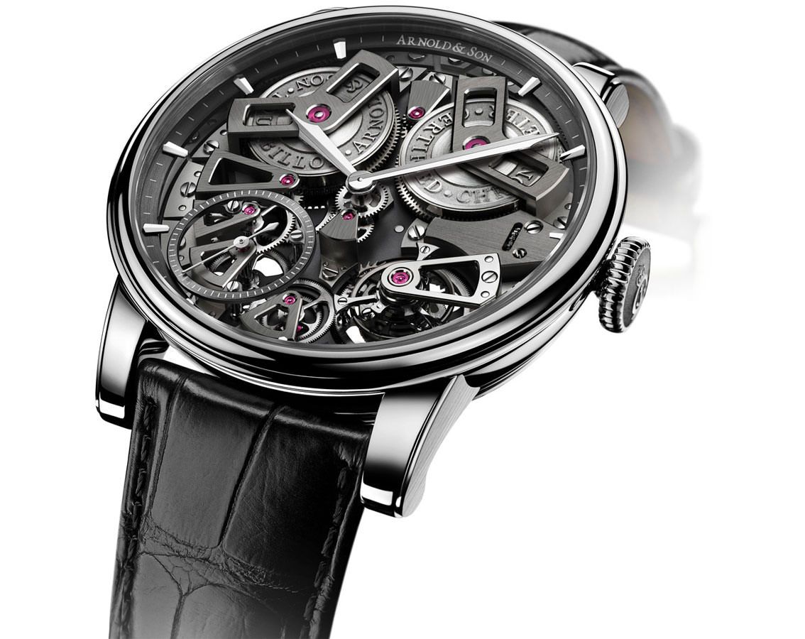 Arnold & Son Tourbillon Chrono 36 Tourbillon Chronometer 36 Steel Skeleton Dial 46 mm Manual Winding Watch For Men - 3