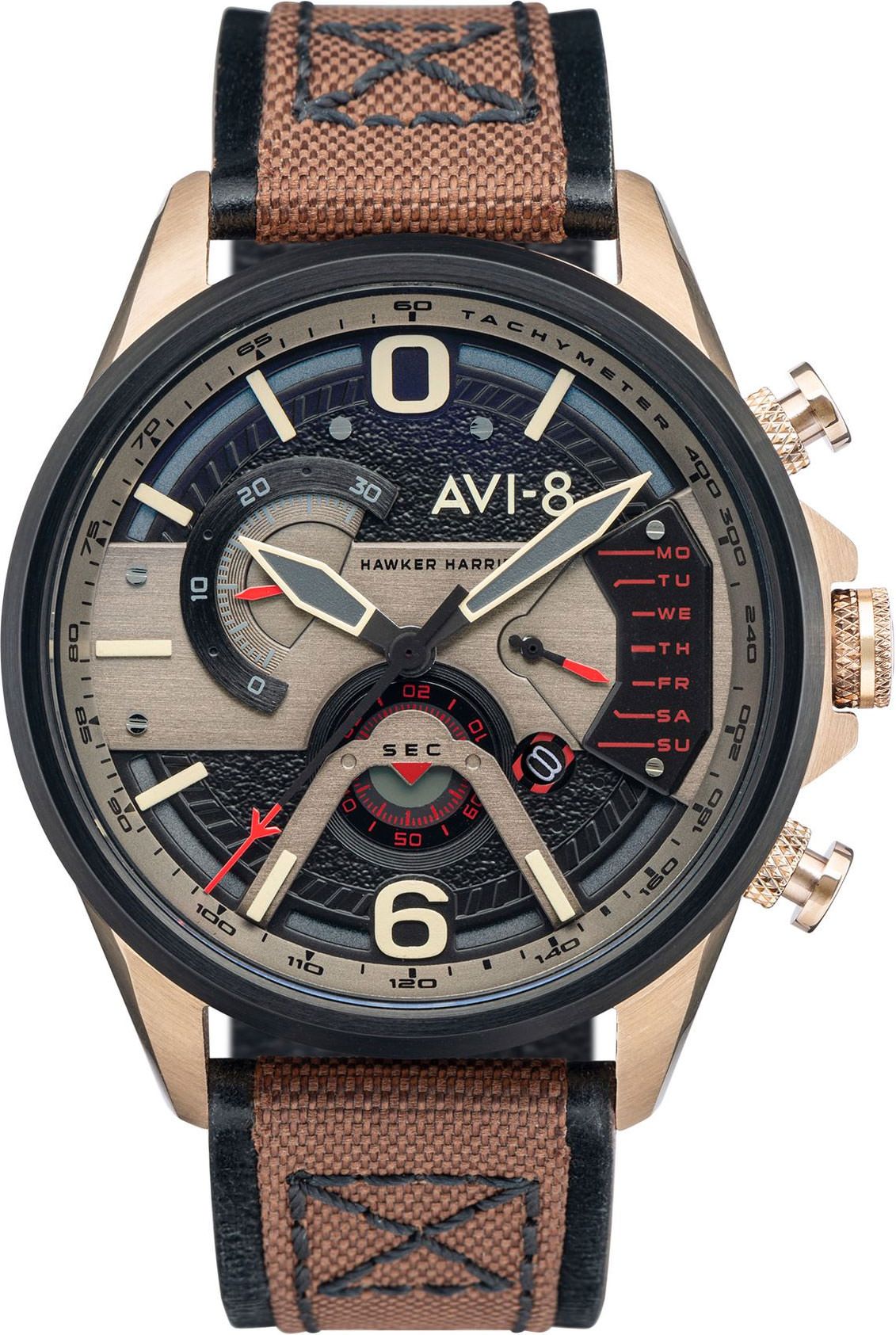 AVI-8 Hawker Harrier  Black Dial 44 mm Quartz Watch For Men - 1