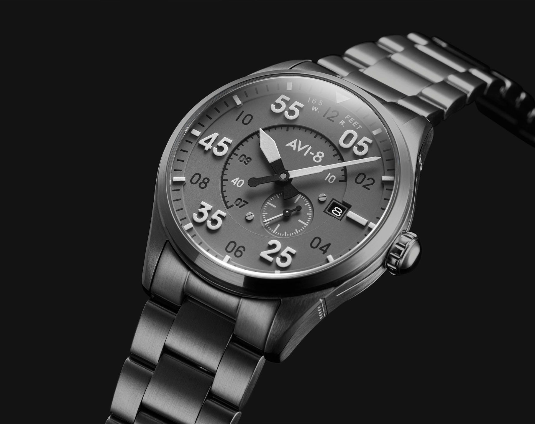 AVI-8 Spitfire  Grey Dial 42 mm Automatic Watch For Men - 4