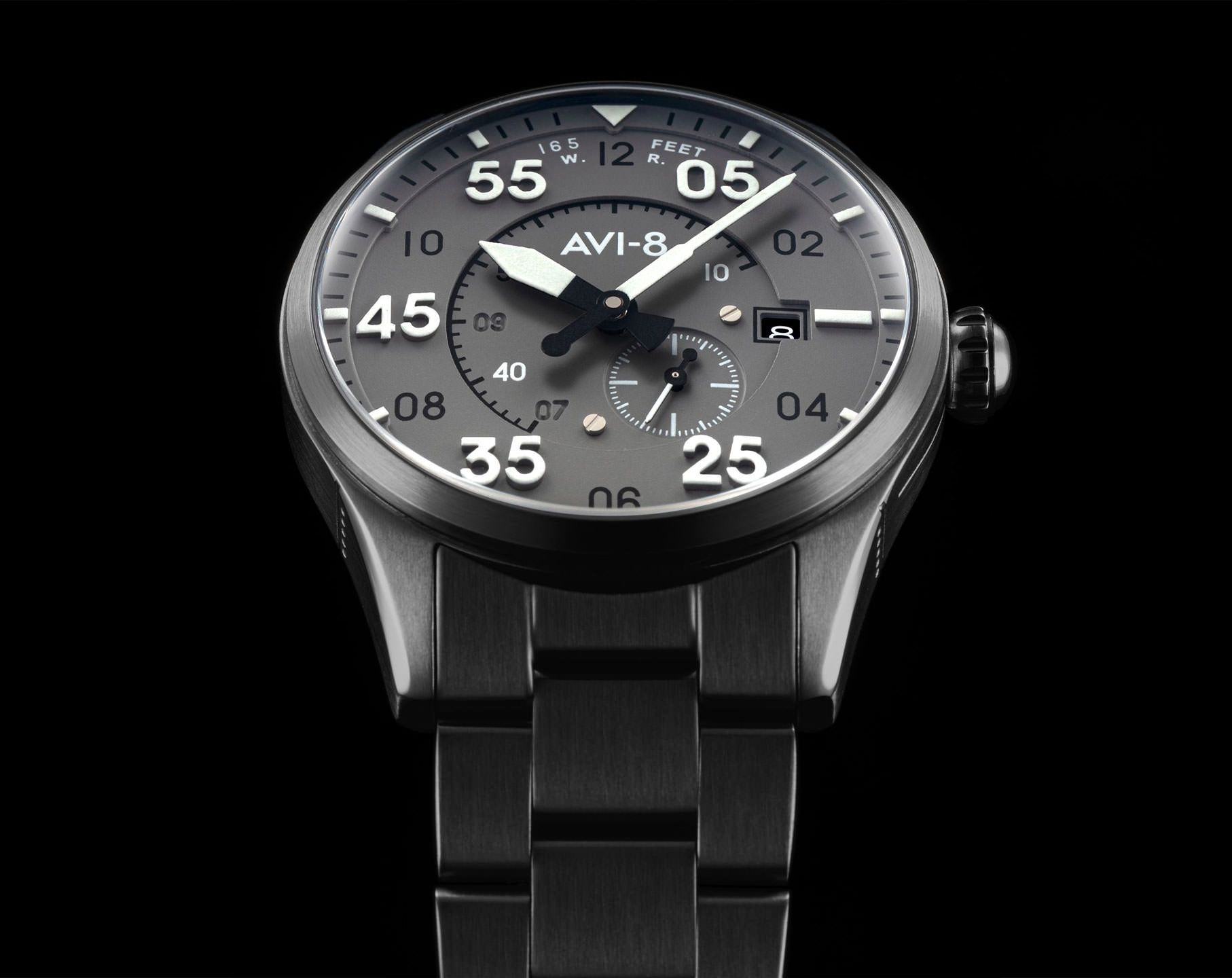 AVI-8 Spitfire  Grey Dial 42 mm Automatic Watch For Men - 5