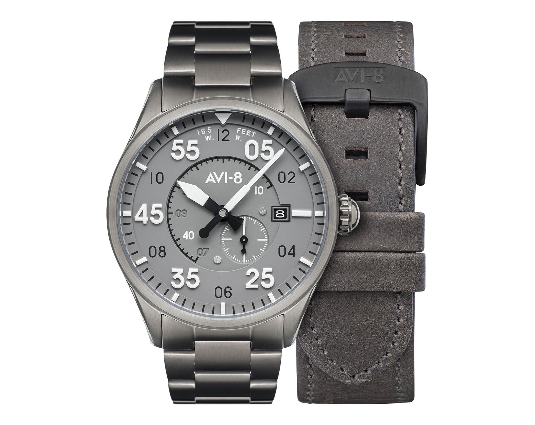 AVI-8 Spitfire  Grey Dial 42 mm Automatic Watch For Men - 9