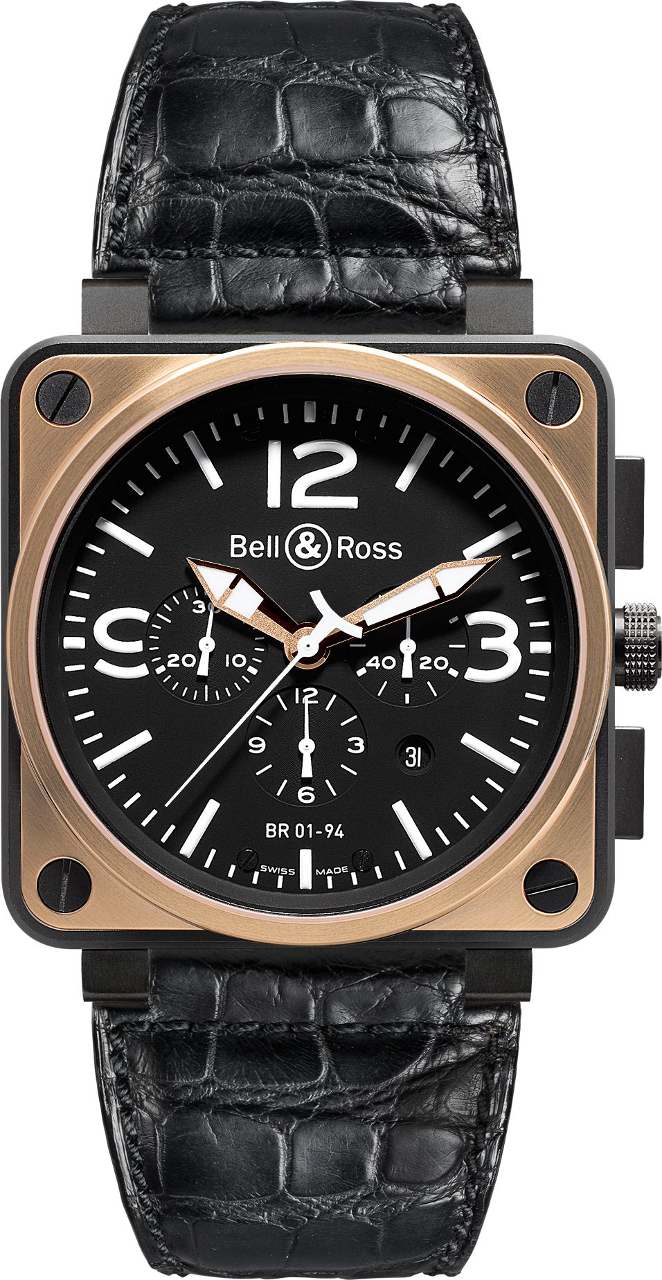 Bell & Ross Aviation BR 01-94 Chronographe Black Dial 46 mm Automatic Watch For Men - 1