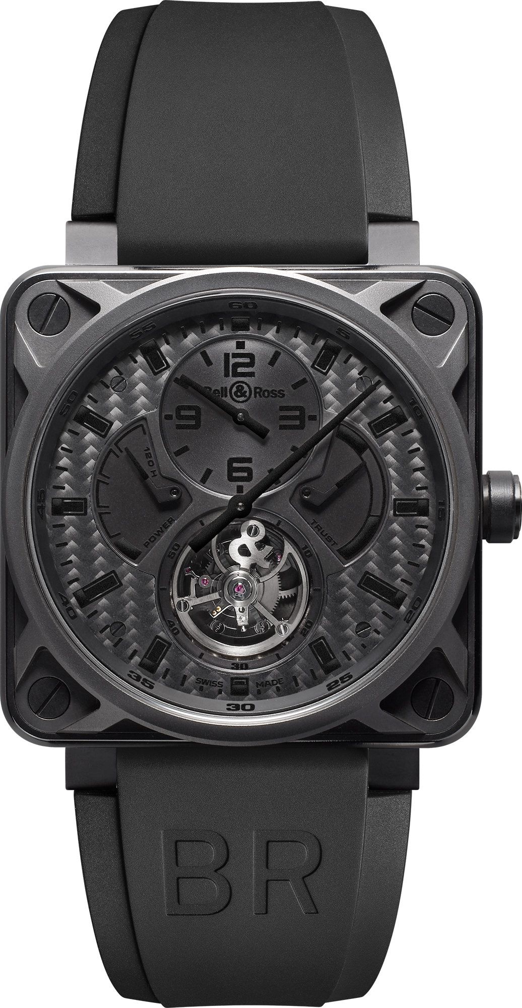 Bell & Ross Aviation BR 01 Tourbillon Black Dial 46 mm Mechanical Watch For Men - 1