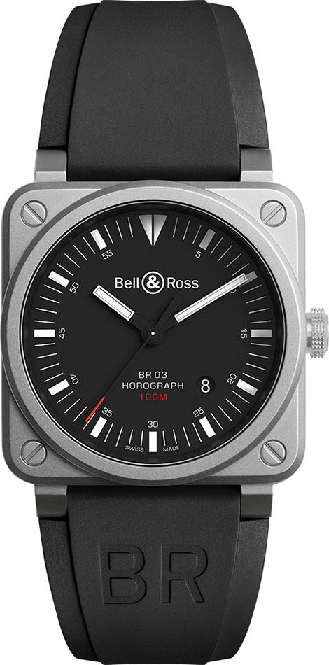 Bell & Ross Instruments  Black Dial 42 mm Automatic Watch For Men - 1