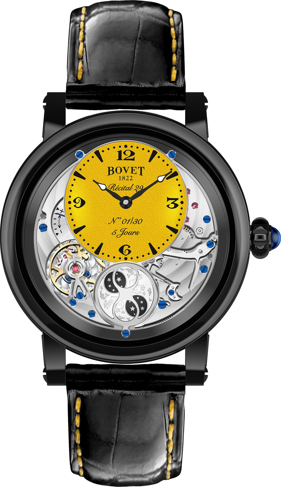 Bovet Dimier Récital 29 Yellow Dial 42 mm Manual Winding Watch For Men - 1