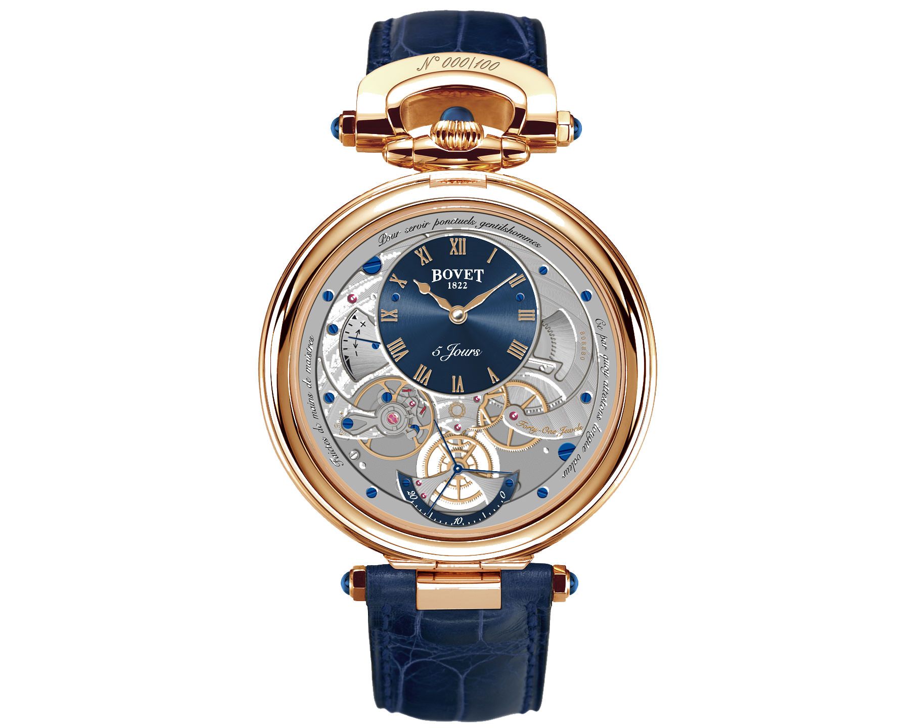 Bovet Fleurier Virtuoso VII Blue Dial 43.3 mm Manual Winding Watch For Men - 3