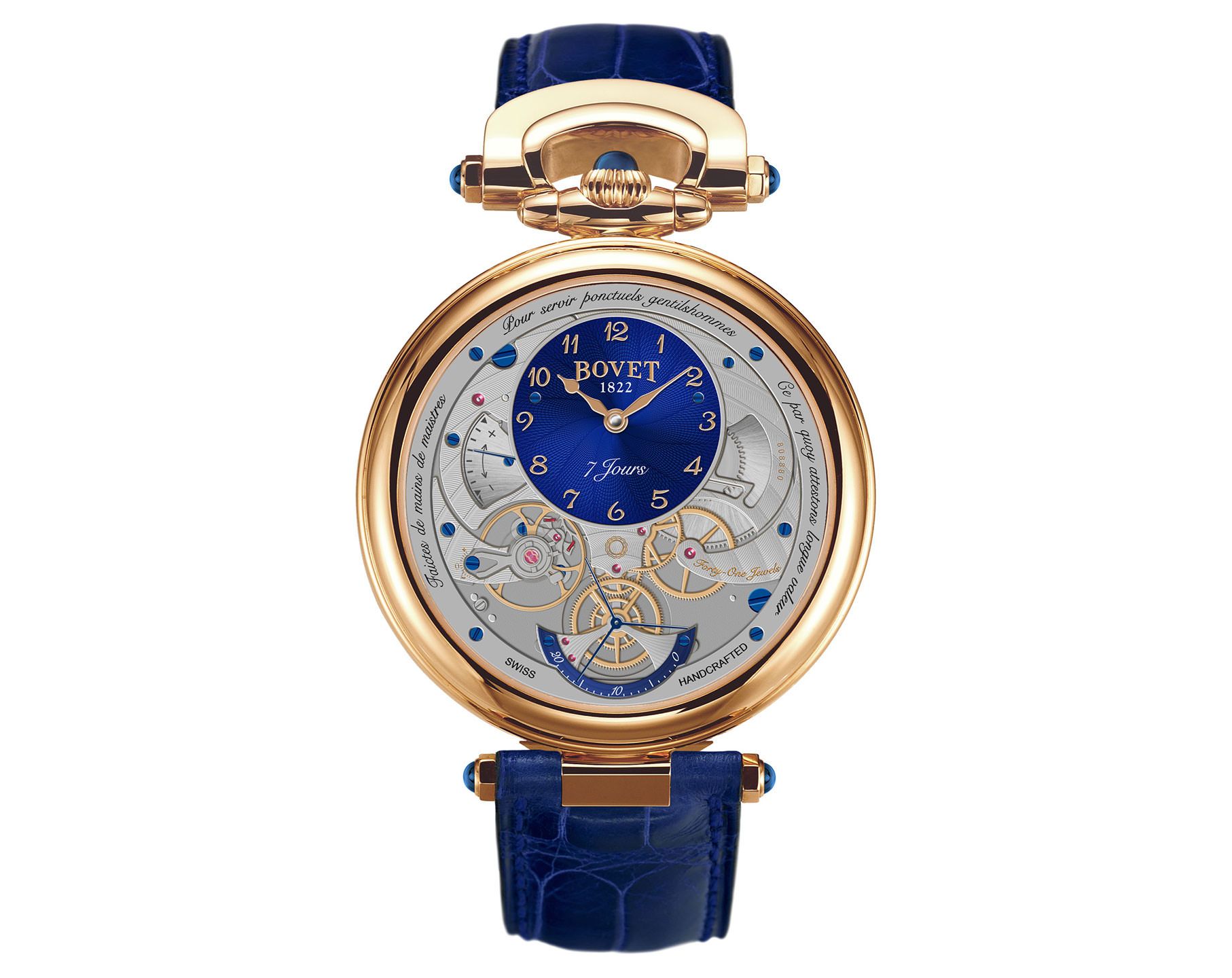 Bovet Fleurier Monsieur Bovet Blue Dial 43 mm Manual Winding Watch For Men - 2