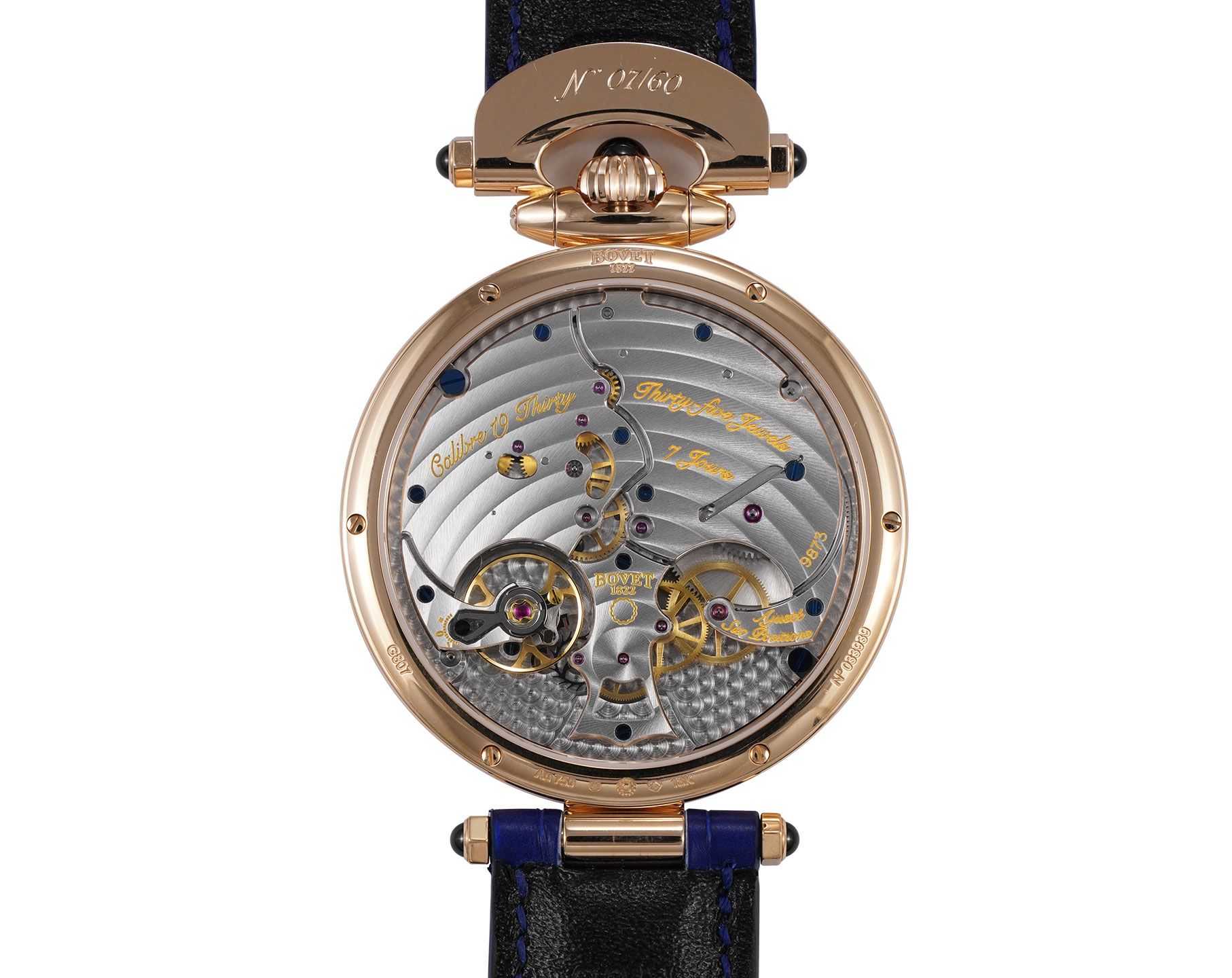 Bovet Fleurier 19Thirty Great Guilloché Blue Dial 42 mm Manual Winding Watch For Men - 2