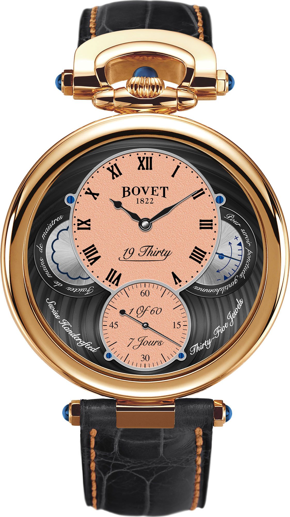 Bovet Fleurier 19Thirty Great Guilloché Salmon Dial 42 mm Manual Winding Watch For Men - 1