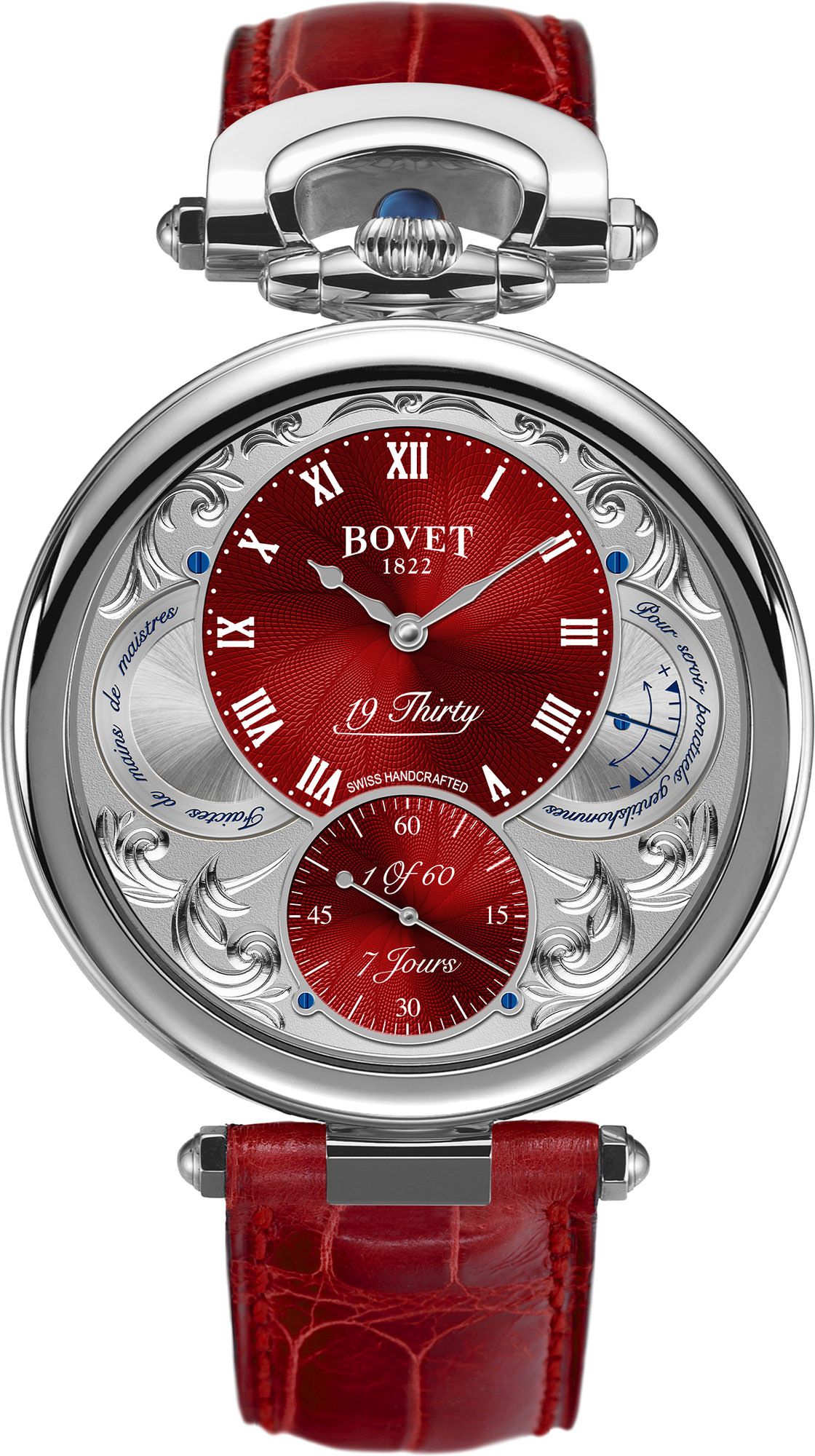 Bovet Fleurier 19Thirty Great Guilloché Red Dial 42 mm Manual Winding Watch For Men - 1