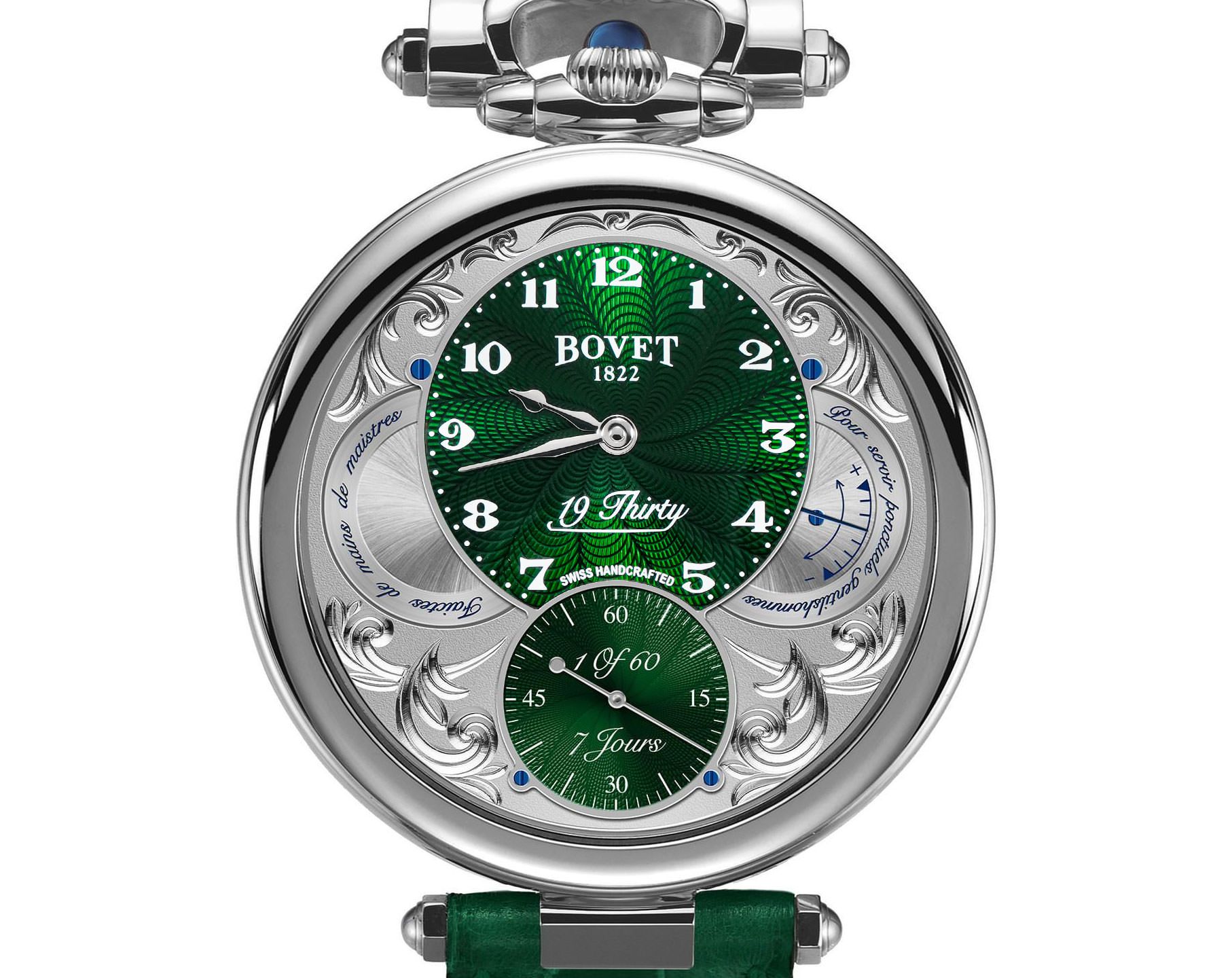 Bovet Fleurier 19Thirty Great Guilloché Green Dial 42 mm Manual Winding Watch For Men - 2