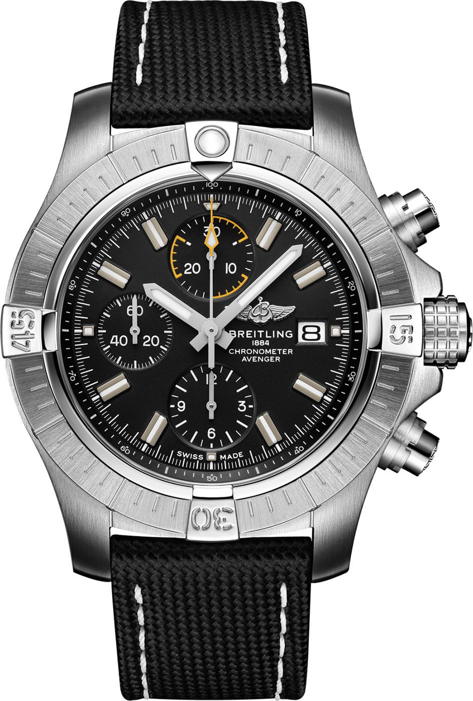 Breitling Avenger  Black Dial 45 mm Automatic Watch For Men - 1