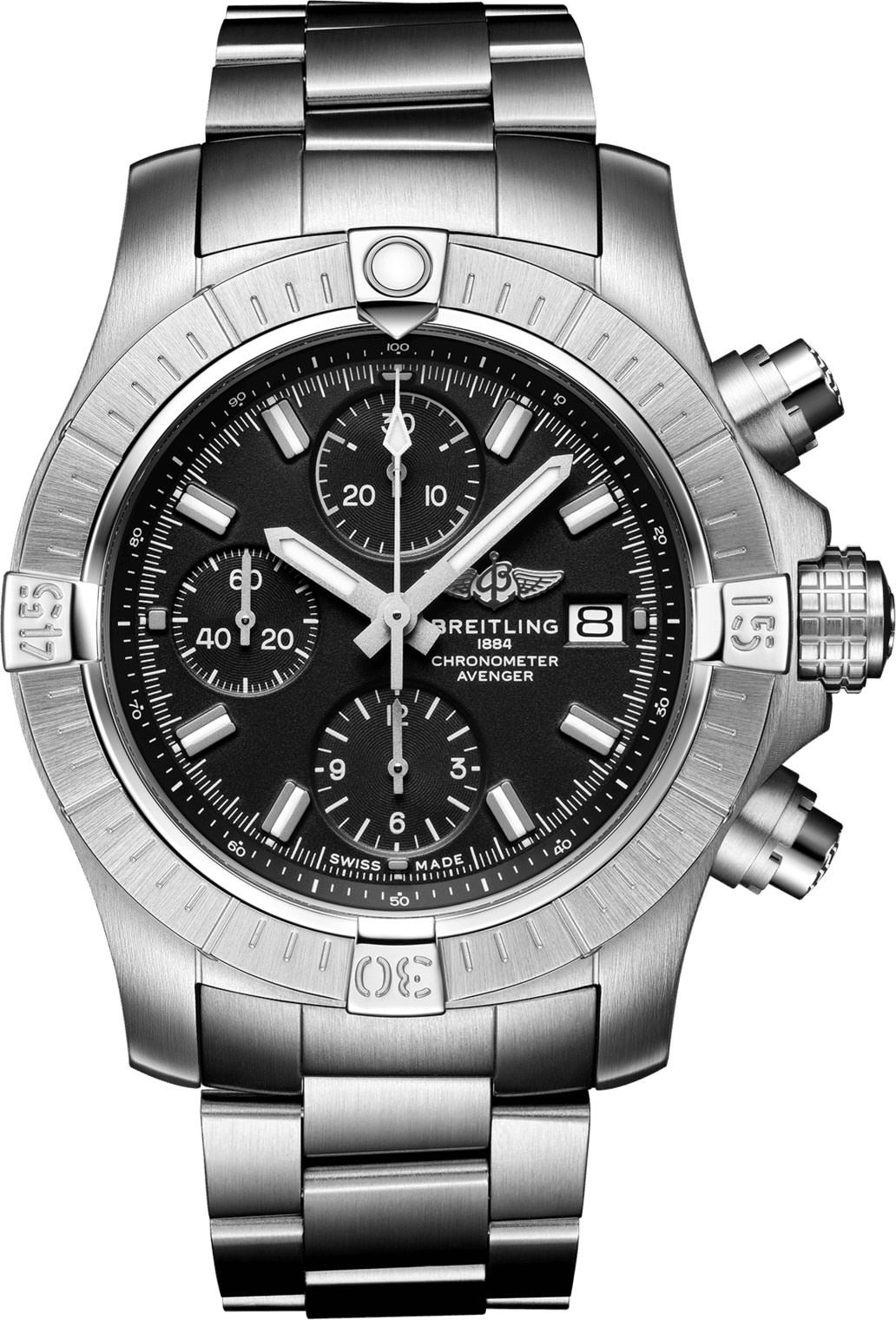 Breitling Avenger  Black Dial 43 mm Automatic Watch For Men - 1