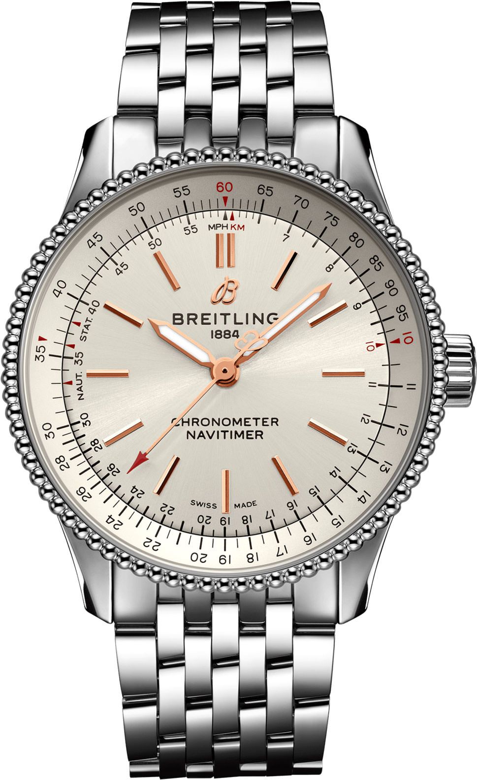 Breitling Navitimer  Silver Dial 35 mm Automatic Watch For Women - 1