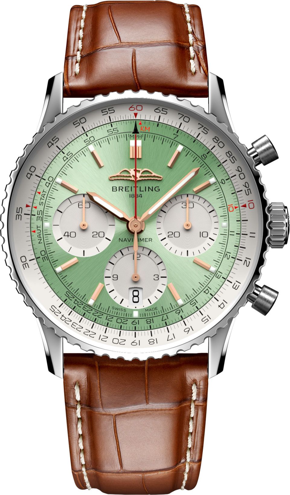 Breitling Navitimer  Green Dial 41 mm Automatic Watch For Men - 1