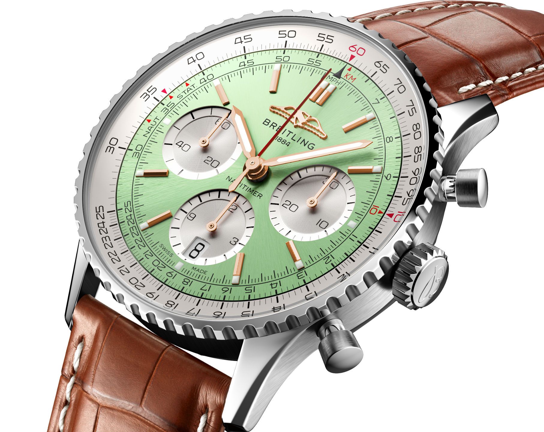 Breitling Navitimer  Green Dial 41 mm Automatic Watch For Men - 3