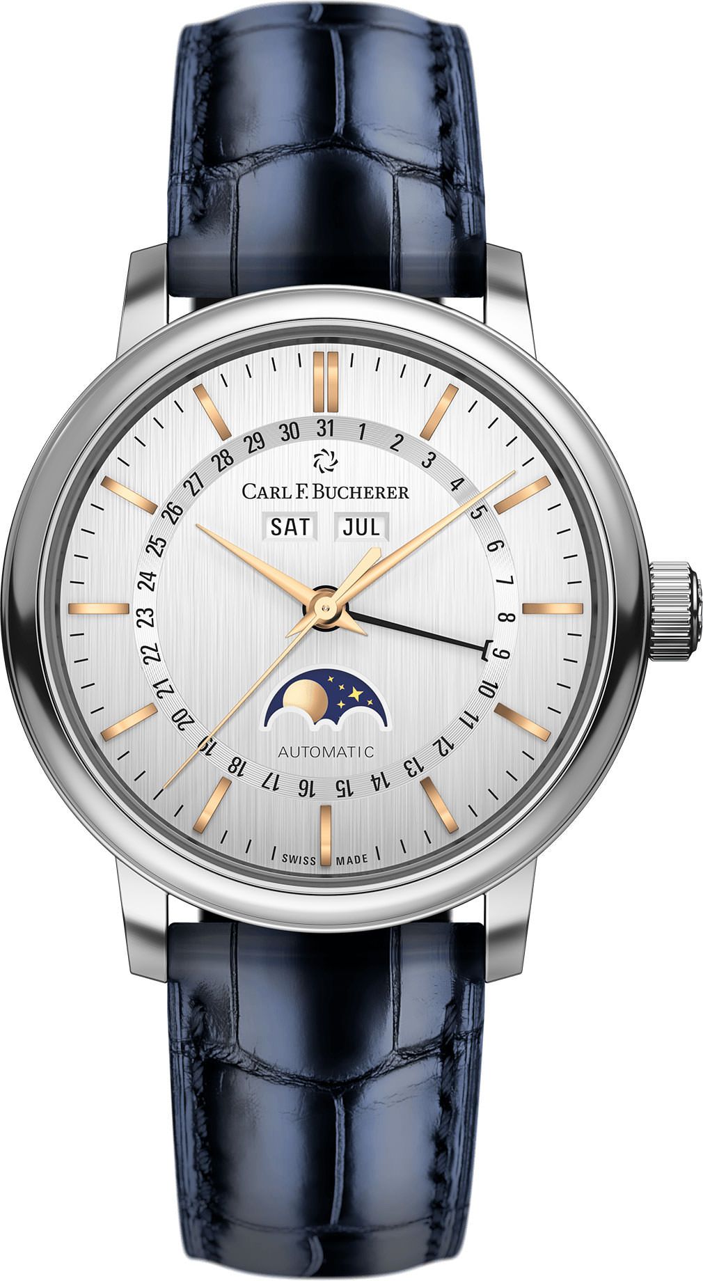 Carl F. Bucherer Adamavi FullCalendar Silver Dial 39 mm Automatic Watch For Men - 1