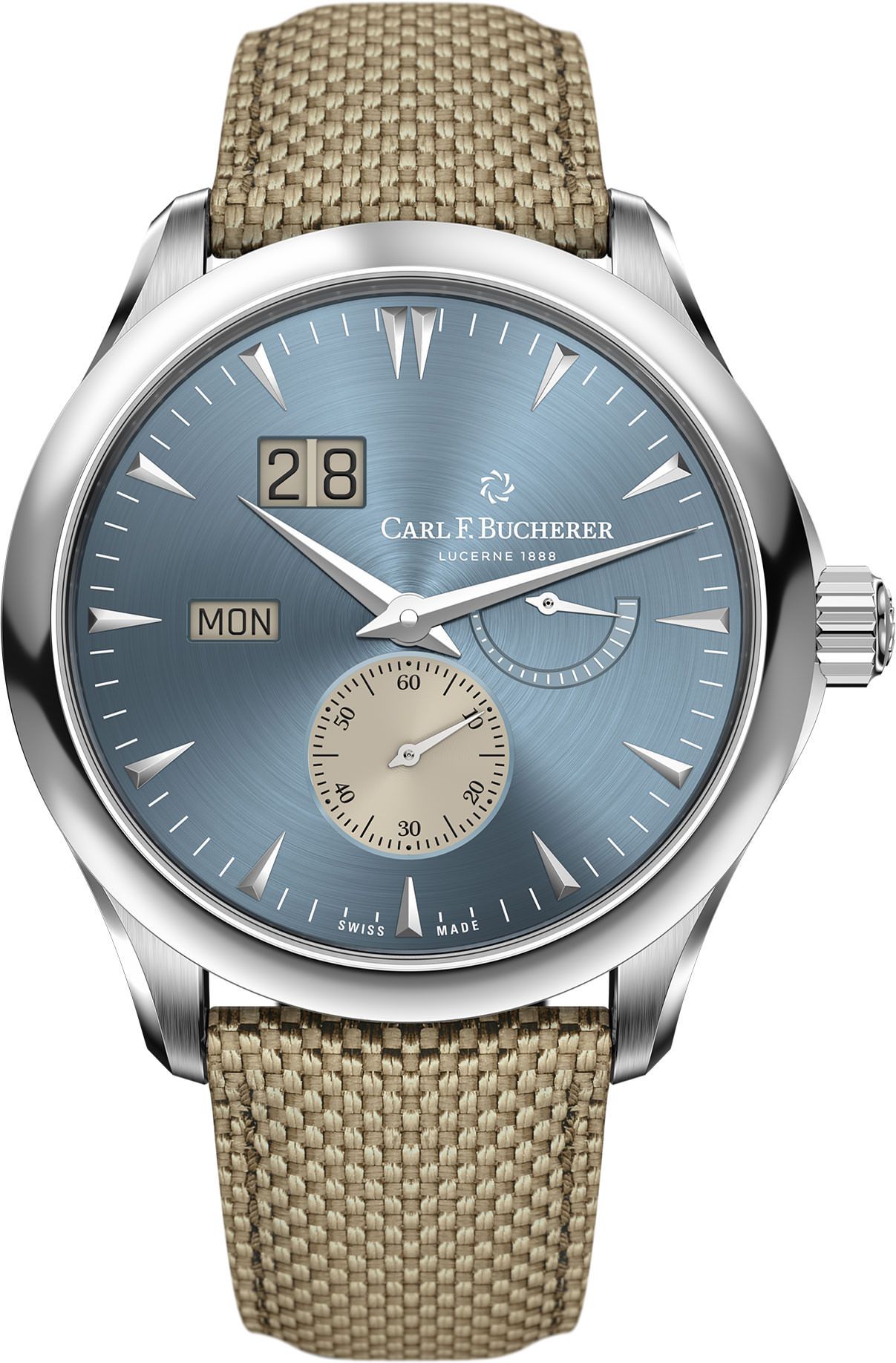 Carl F. Bucherer Manero Peripheral BigDate Blue Dial 42 mm Automatic Watch For Men - 1