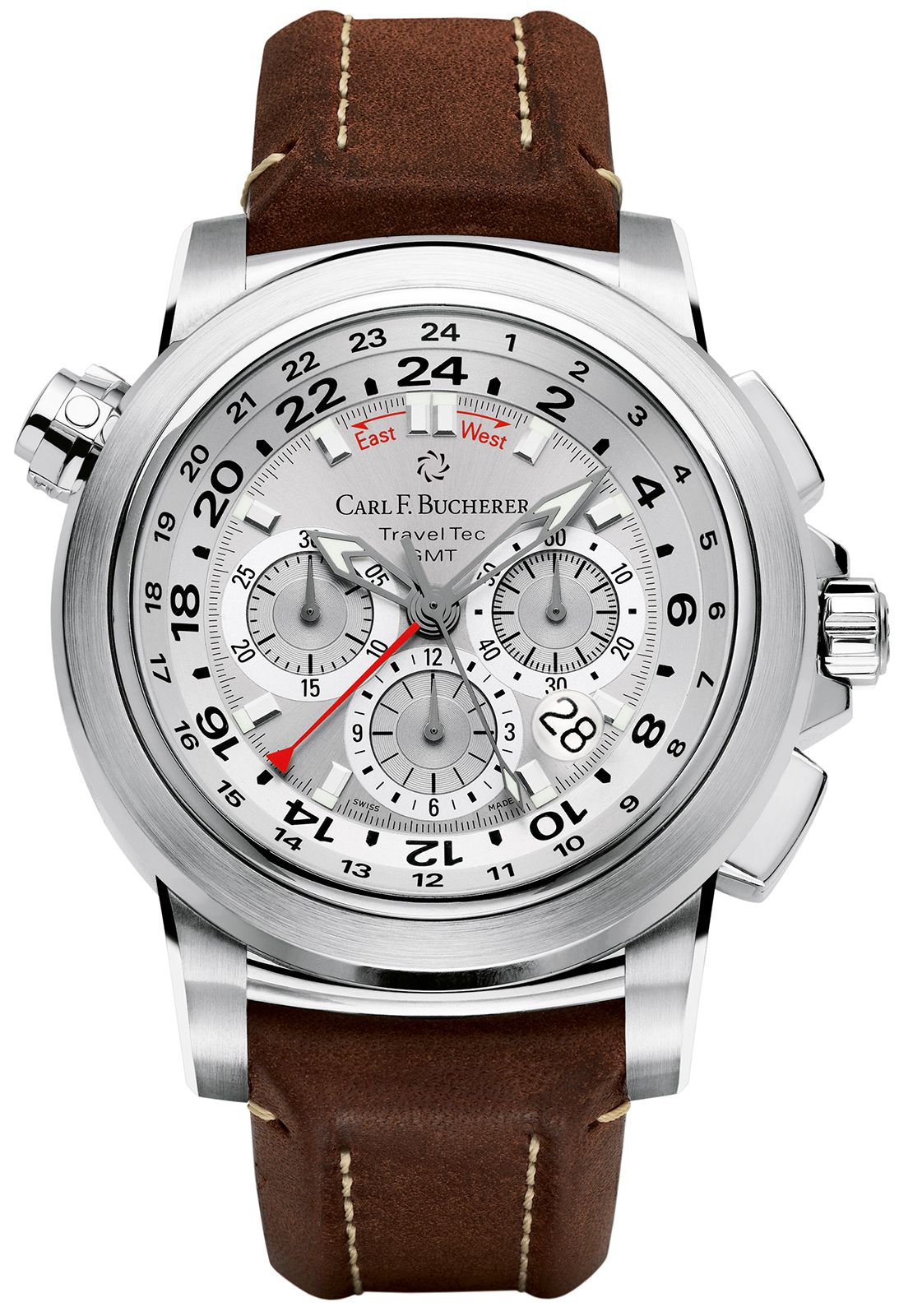 Carl F. Bucherer Patravi TravelTec Silver Dial 46.6 mm Automatic Watch For Men - 1