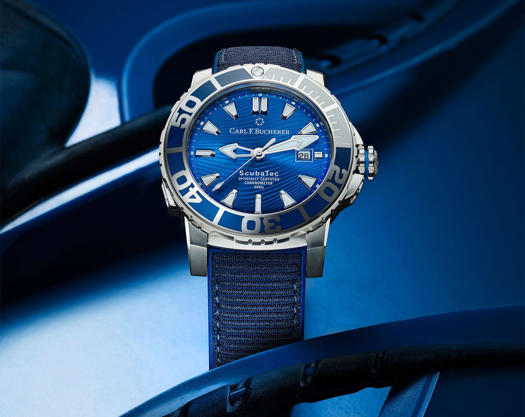 Carl F. Bucherer Patravi ScubaTec Blue Dial 44.60 mm Automatic Watch For Men - 3