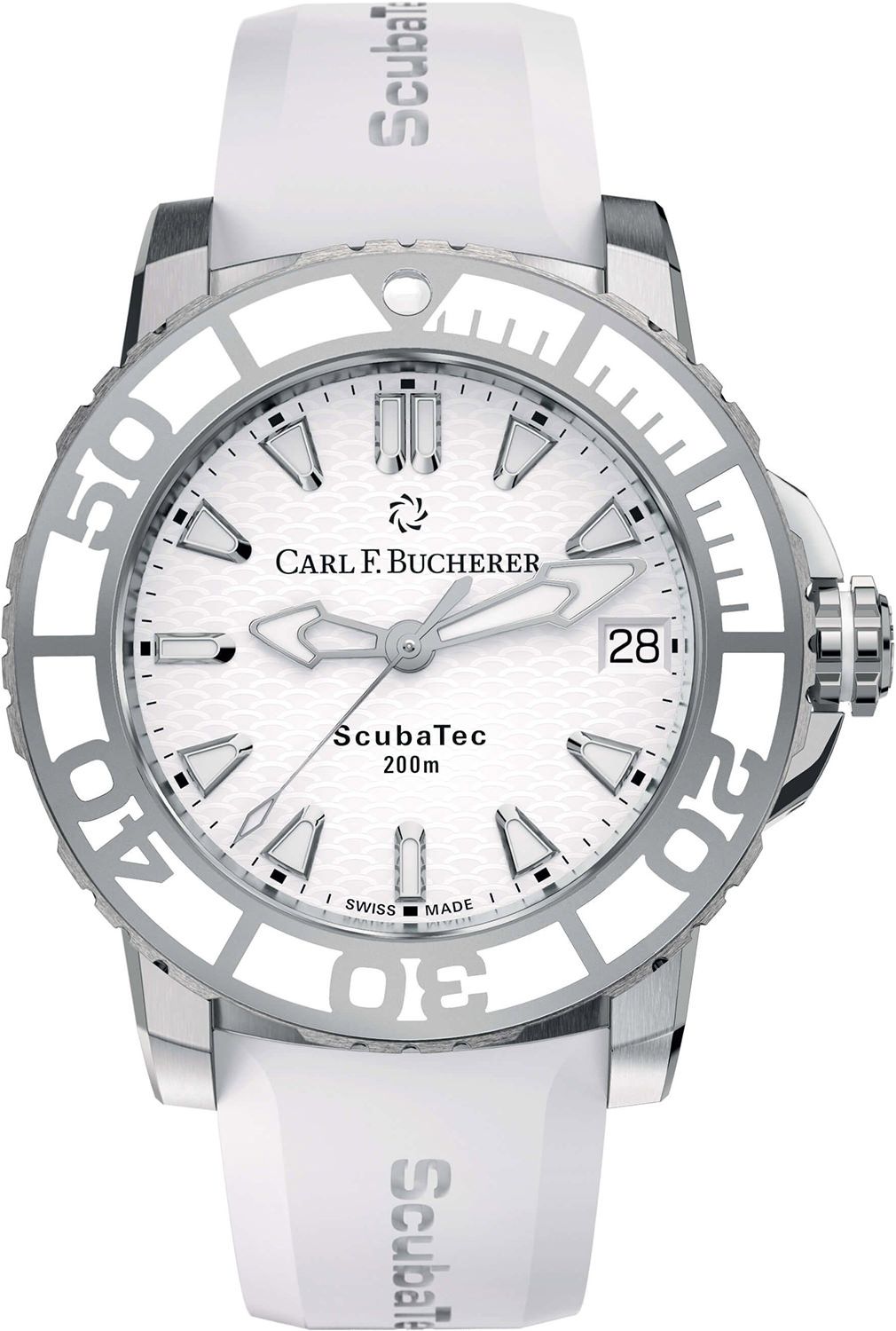 Carl F. Bucherer Patravi ScubaTec White Dial 36.5 mm Automatic Watch For Women - 1