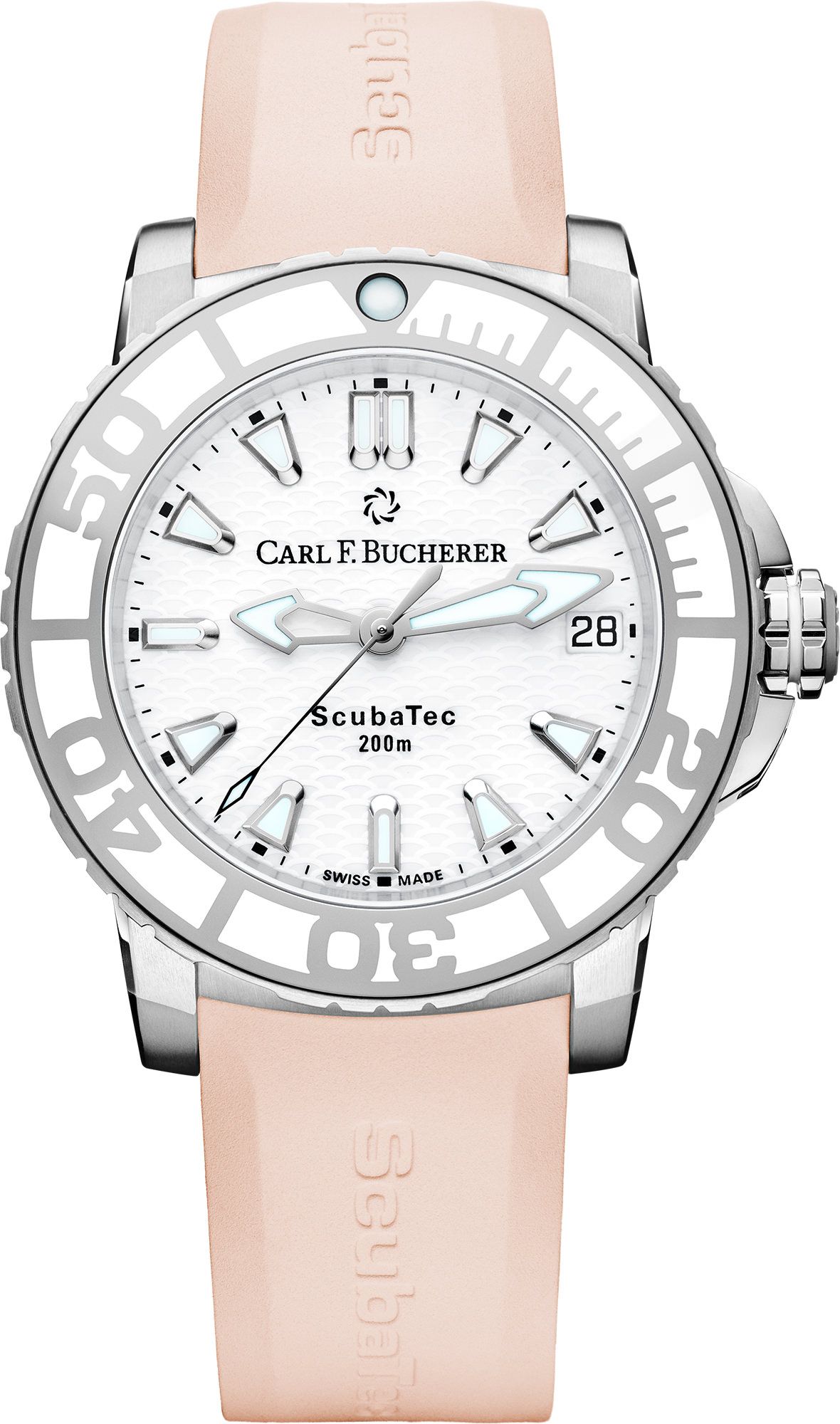 Carl F. Bucherer Patravi ScubaTec White Dial 36.5 mm Automatic Watch For Women - 1