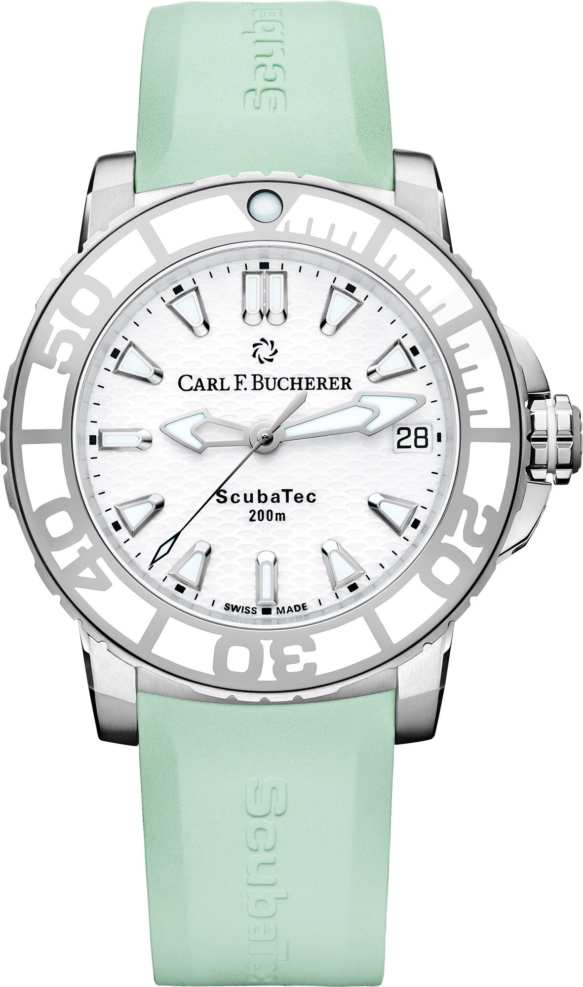 Carl F. Bucherer Patravi ScubaTec White Dial 36.5 mm Automatic Watch For Women - 1