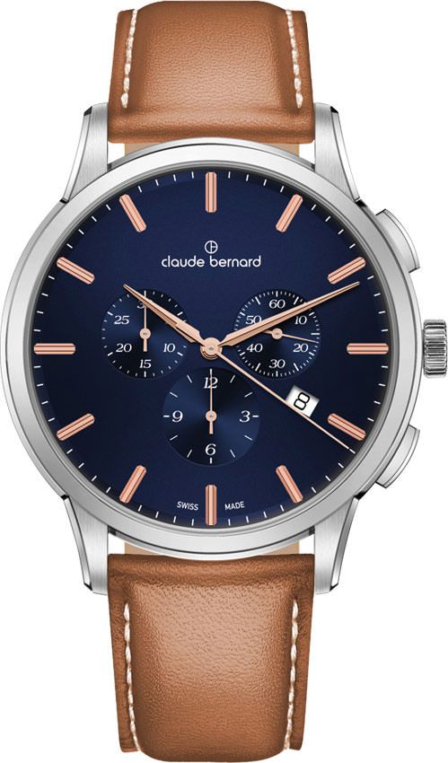 Claude Bernard Classic  Blue Dial 43 mm Quartz Watch For Men - 1