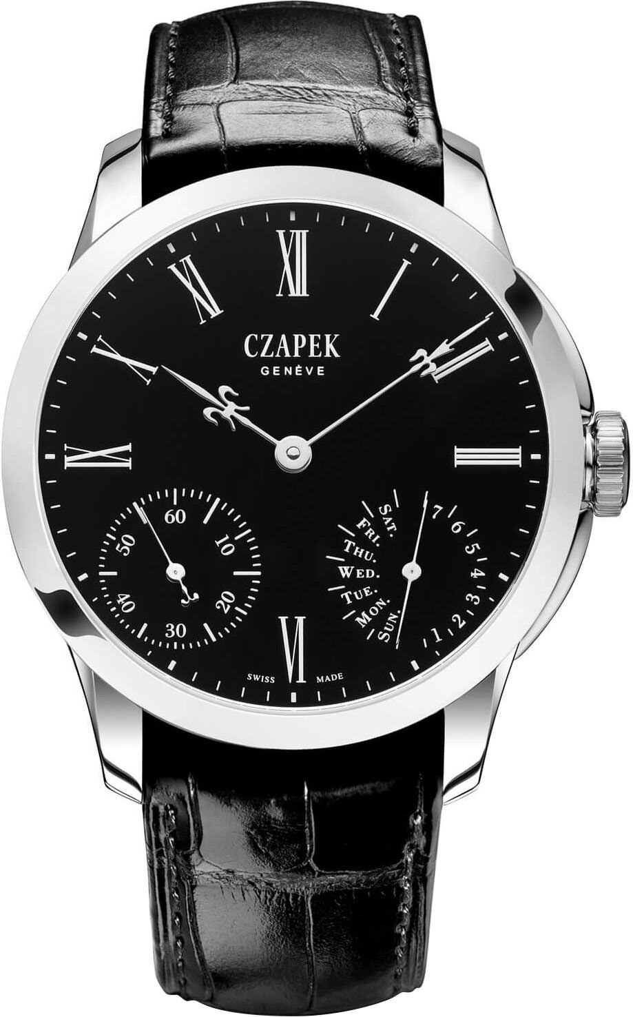 Czapek Quai Des Bergues  Black Dial 38.5 mm Manual Winding Watch For Men - 1