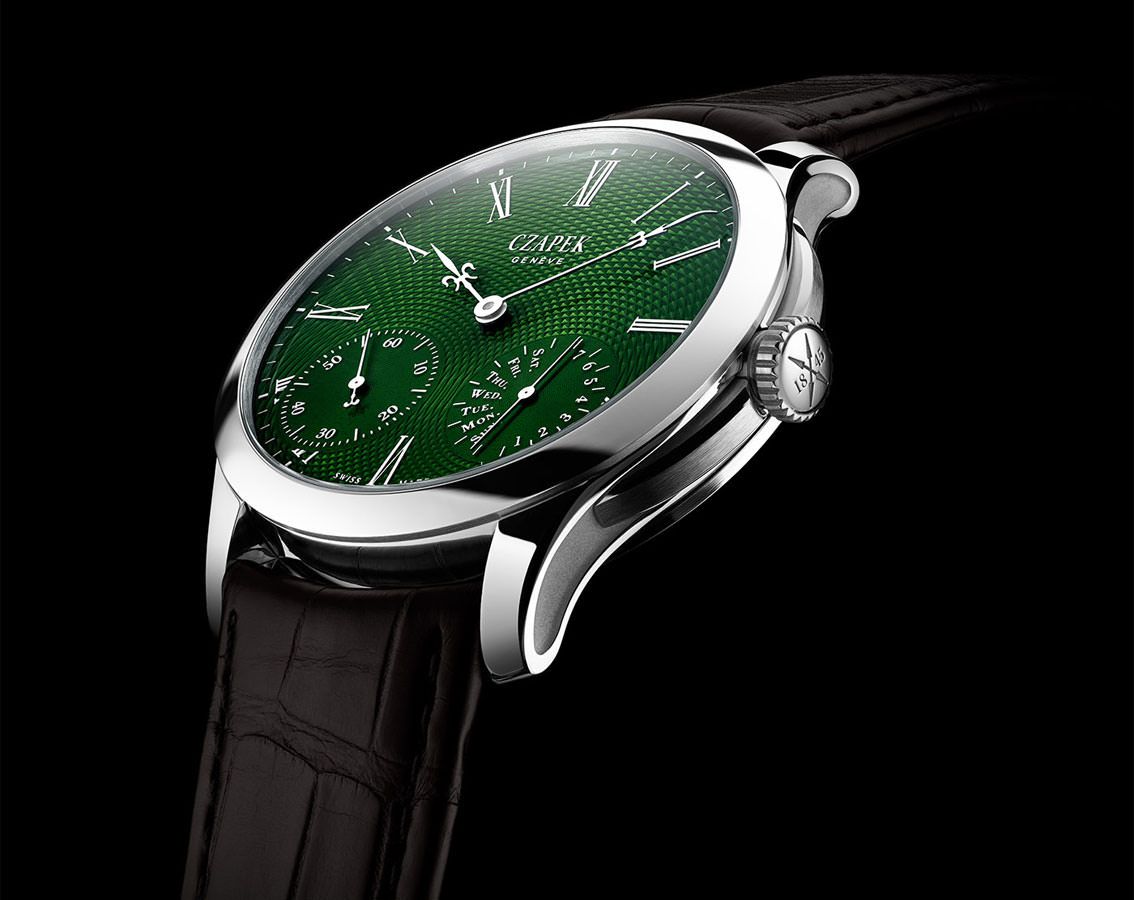 Czapek Quai Des Bergues  Green Dial 42.5 mm Manual Winding Watch For Men - 3