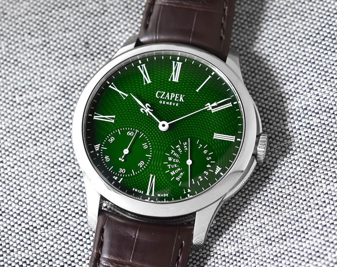 Czapek Quai Des Bergues  Green Dial 42.5 mm Manual Winding Watch For Men - 5