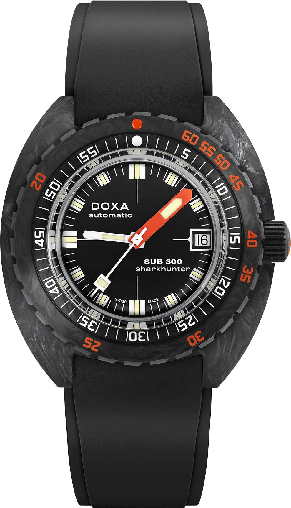 Doxa SUB 300 Carbon Sharkhunter Black Dial 42.5 mm Automatic Watch For Men - 1