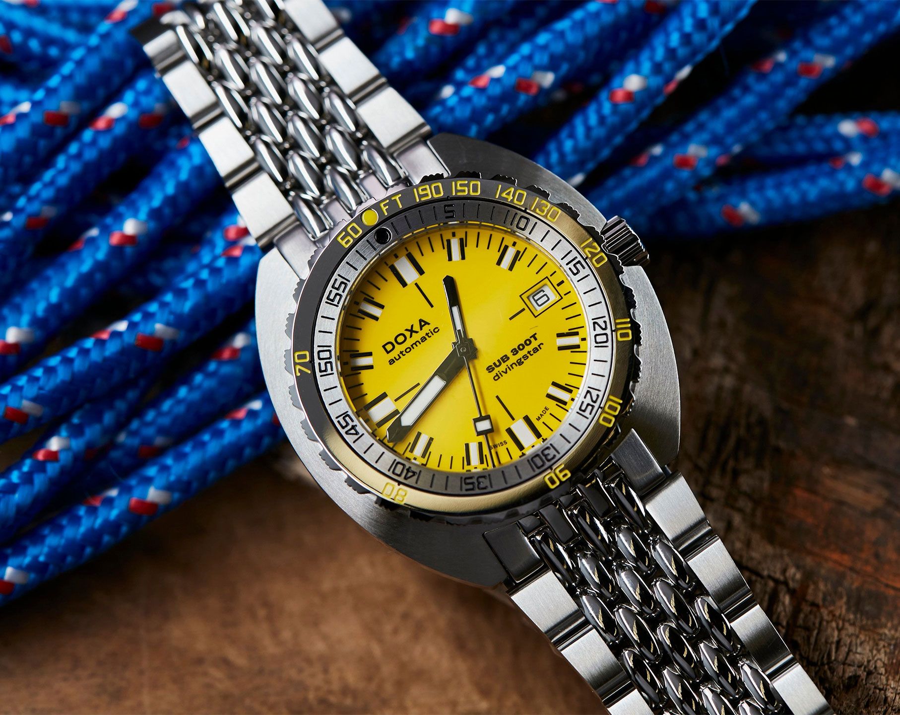 Doxa SUB 300T Divingstar Yellow Dial 42.5 mm Automatic Watch For Men - 4