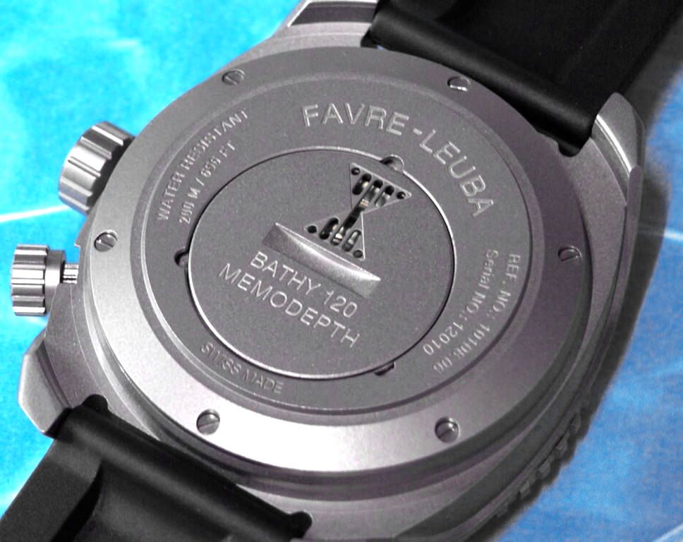 Favre Leuba Raider Bathy 120 Memodepth  Black Dial 48 mm Manual Winding Watch For Men - 5