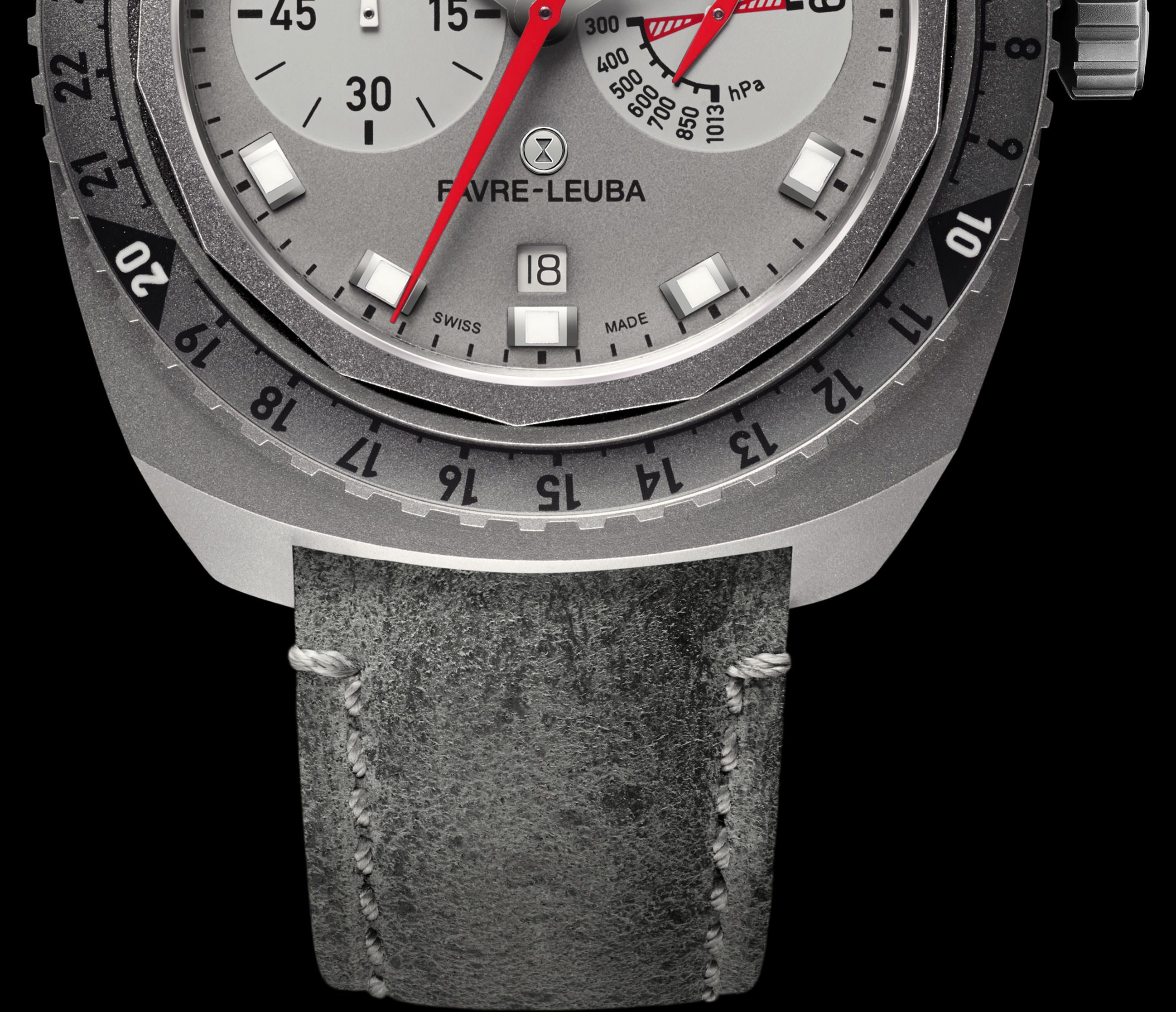 Favre Leuba Raider Bivouac 9000  Grey Dial 48 mm Manual Winding Watch For Men - 9