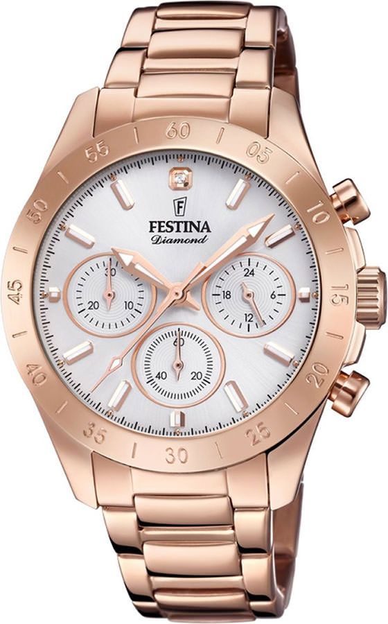 Festina Boyfriend  Silver Dial 38.5 mm Quartz Watch For Women - 1