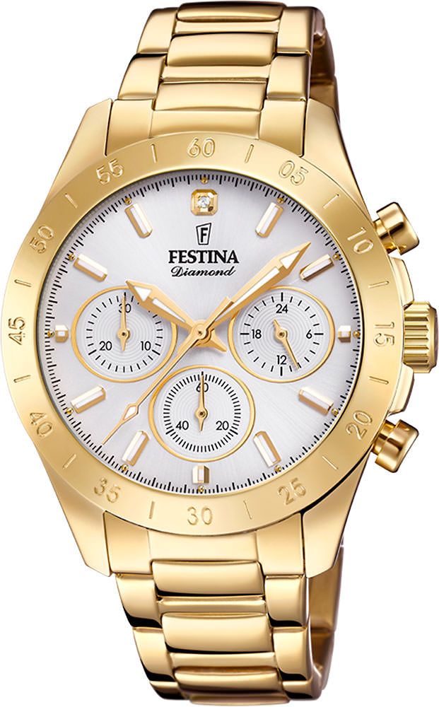 Festina Boyfriend  White Dial 38.5 mm Quartz Watch For Women - 1